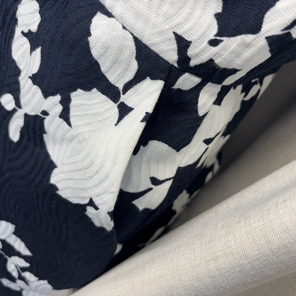 Talbots Strapless Sheath Dress in White and Blue - Picture 2 of 15